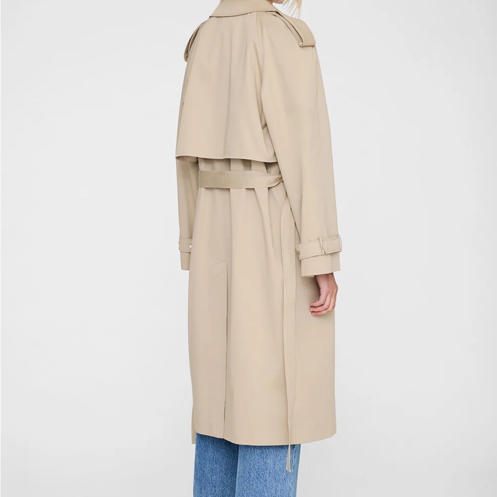 Brand New- Anine Bing Rickie Maxi Trench Coat in Beige 🧥🤍 - Picture 12 of 12